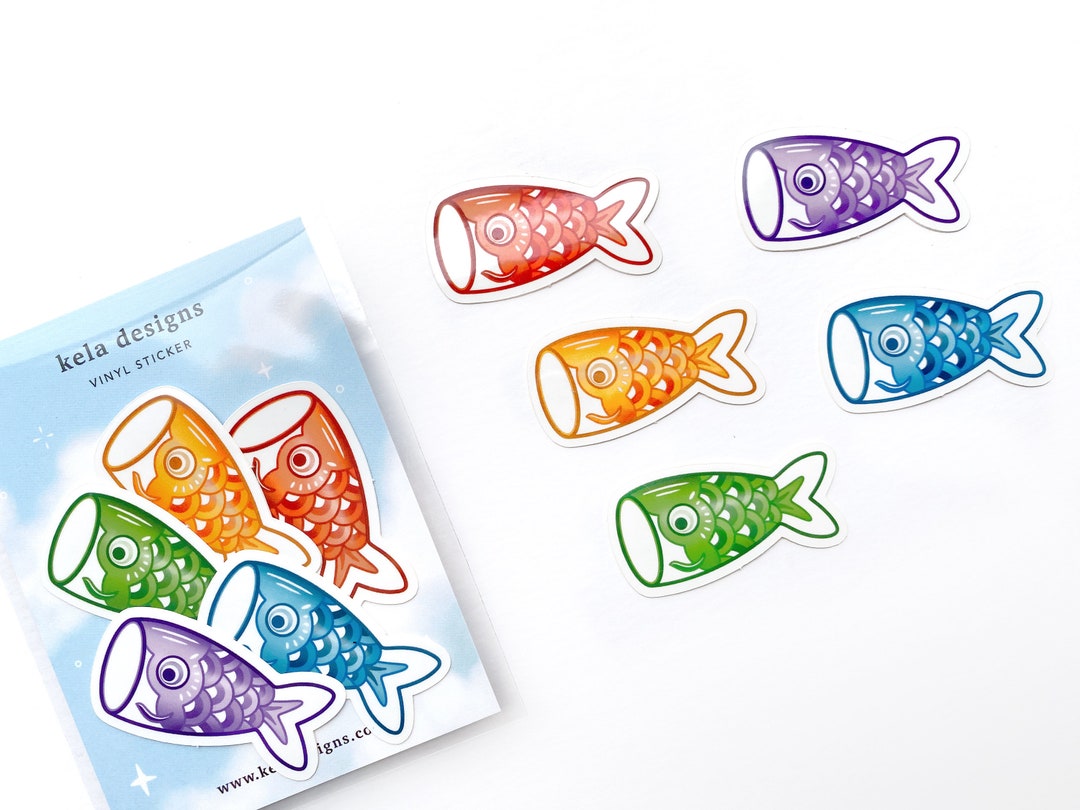 Koinobori Vinyl Sticker Set | Stickers for Journal, Laptop, Water ...