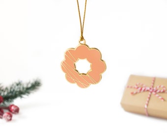 Mochi Donut Ornament | Metal Hard Enamel Hanging Ornament