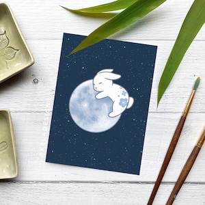 Year of the Rabbit Greeting Card | Lunar New Year 2022 | Folded Blank Card for Birthday, New Year, Chinese New Year, All Occasion