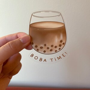 Boba Time Vinyl Sticker Clear Sticker Decal for Laptop, Water Bottle, Phone Case image 4