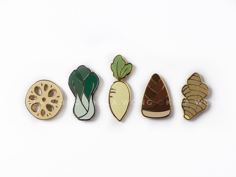 Ginger Root Enamel Pin Asian Vegetables Hard Enamel Pin Accessory For Food Lovers Lapel Pin image 3