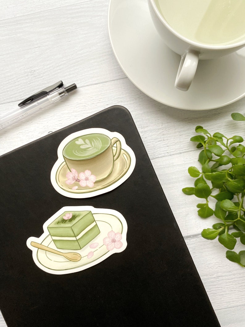 Matcha Treats Vinyl Sticker Set Stickers for Laptop, Water Bottle, Phone Case Die-Cut Decal Includes 3 Stickers image 1
