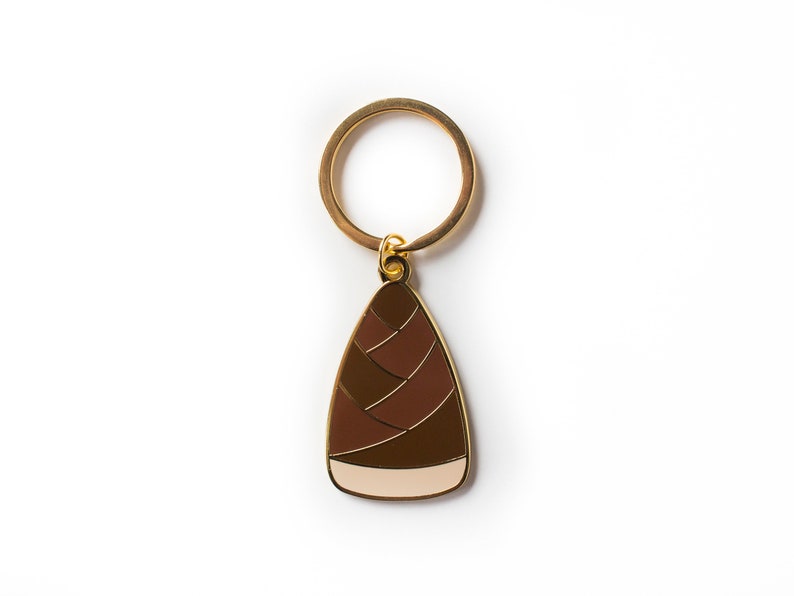 Bamboo Shoot Metal Keychain Asian Food Gold Hard Enamel Keychain Accessory for Keyring, Purse, Backpack image 2