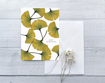 Ginkgo Leaves Father’s Day Greeting Card | Folded Blank Card