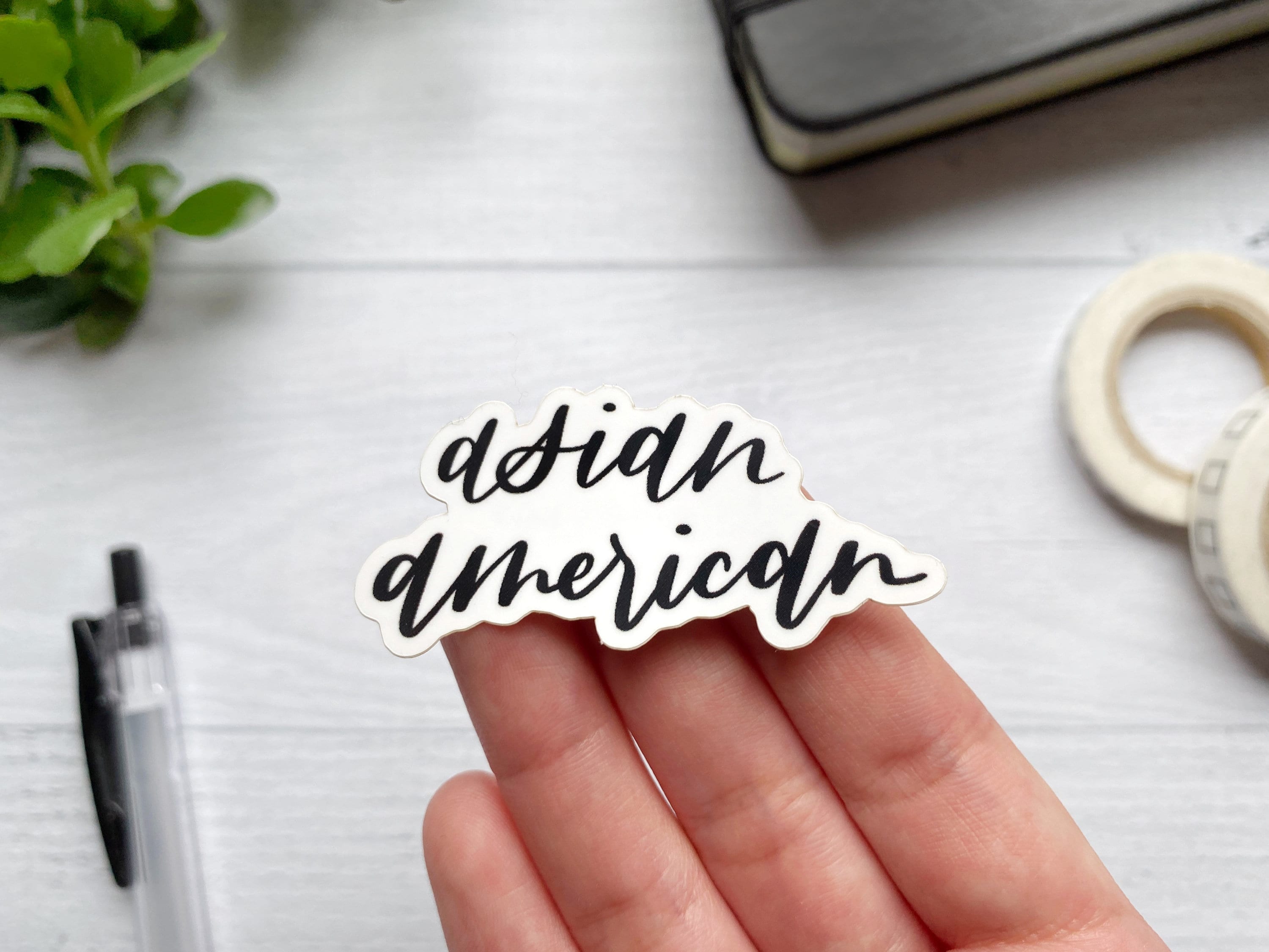 Asian American Vinyl Sticker | Hand Lettered Calligraphy | Sticker for ...