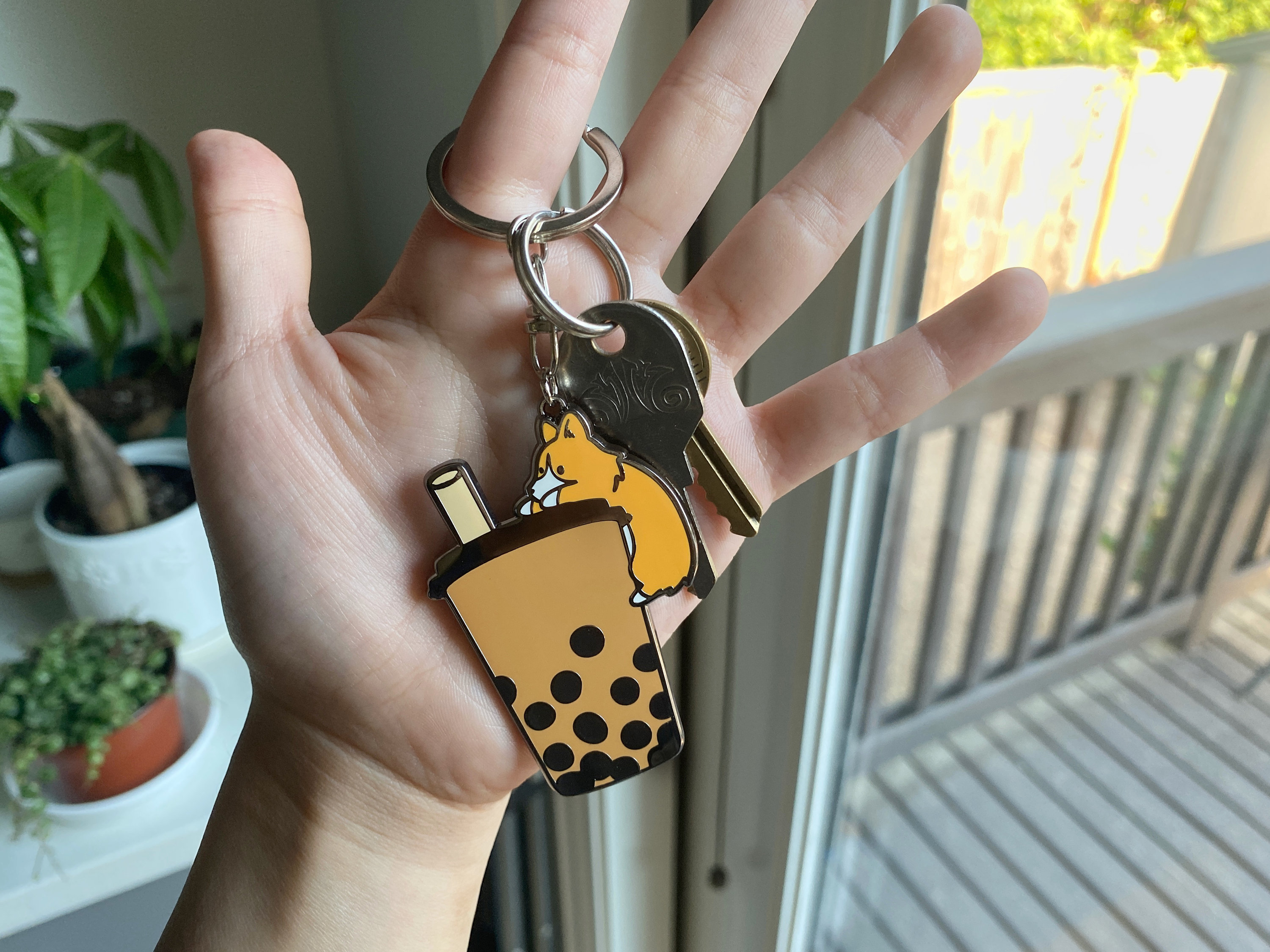 Boba corgi keychain cheap