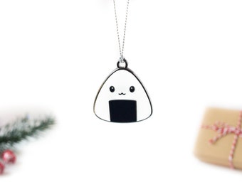 Riceball Ornament | Metal Hard Enamel Hanging Ornament