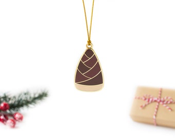 Bamboo Shoot Ornament | Metal Hard Enamel Hanging Ornament