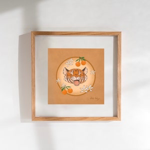 Year of the Tiger Art Print | Printed on High Quality Smooth Matte Paper | Archival Print & Inks | Lunar New Year 2022 | Square Wall Art