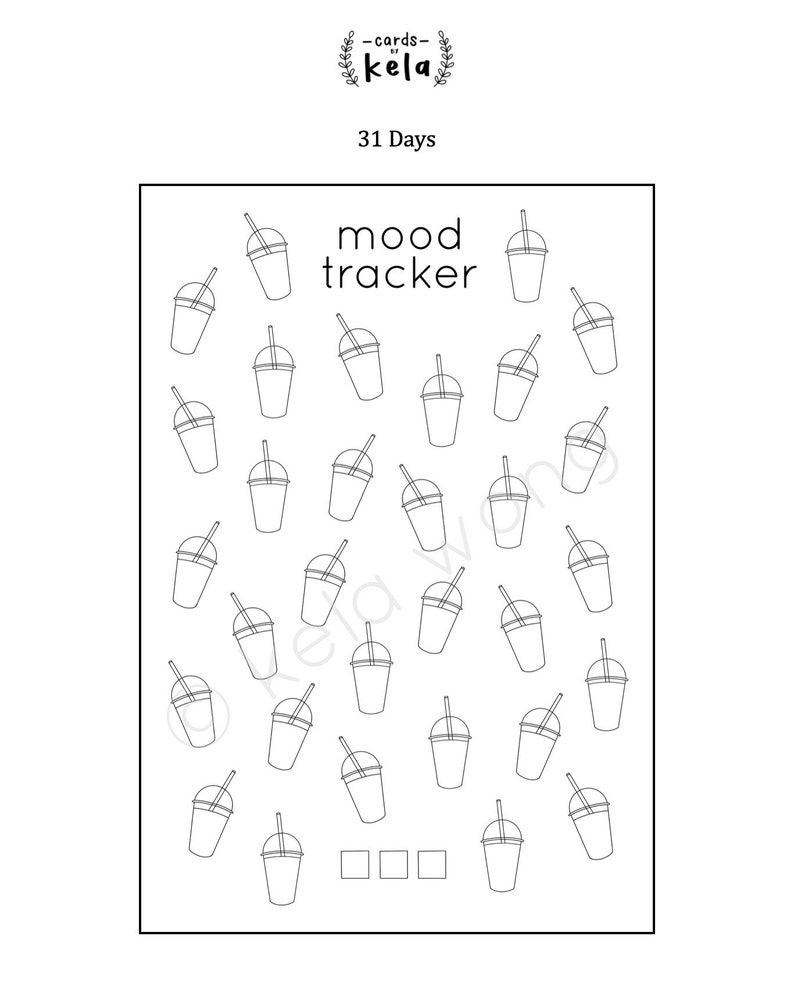 Bubble Tea Mood Tracker Printable for Journal | Etsy