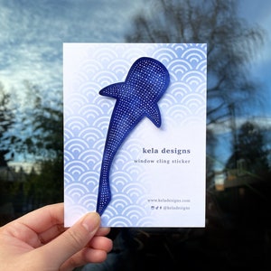 Whale Shark Removable Window Cling | Window Sticker Decal | For Car or Windows