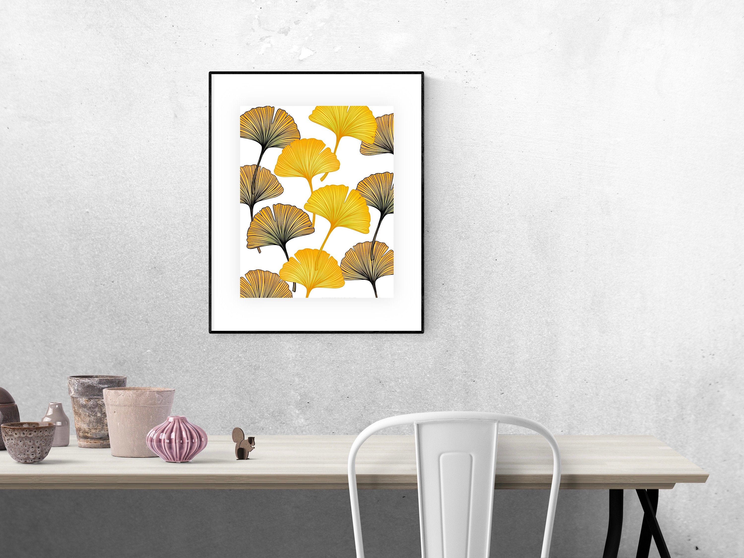 Ginkgo Leaves 3 Art Print | Printed on High Quality Smooth Matte Paper