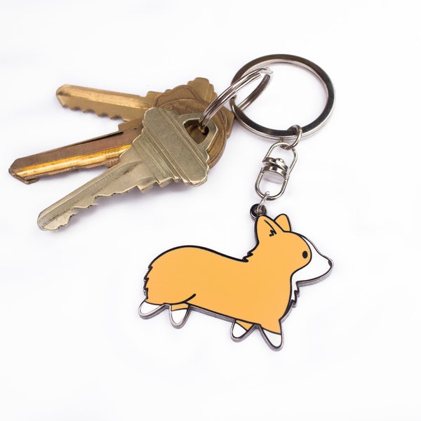 Pembroke Welsh Corgi Metal Keychain | Metal Hard Enamel Keychain | For Dog Lovers | Accessory for Keys, Purse, Backpack