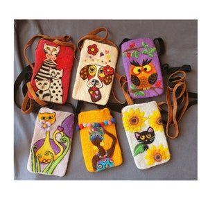 Funda para gafas de fieltro, funda para teléfono móvil