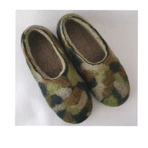 Ecofriendly Natural Felted  Men Slippers,hause shoes