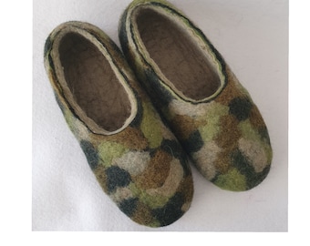 Ecofriendly Natural Felted  Men Slippers,hause shoes
