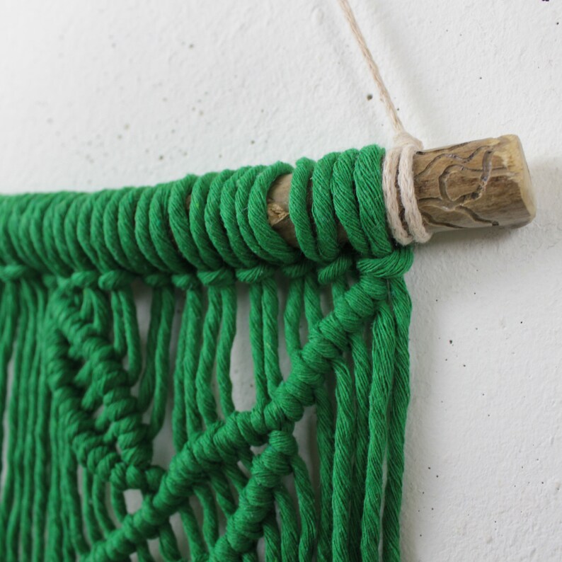 Green macrame wall hanging Boho Decor Woven Wall Hanging Etsy