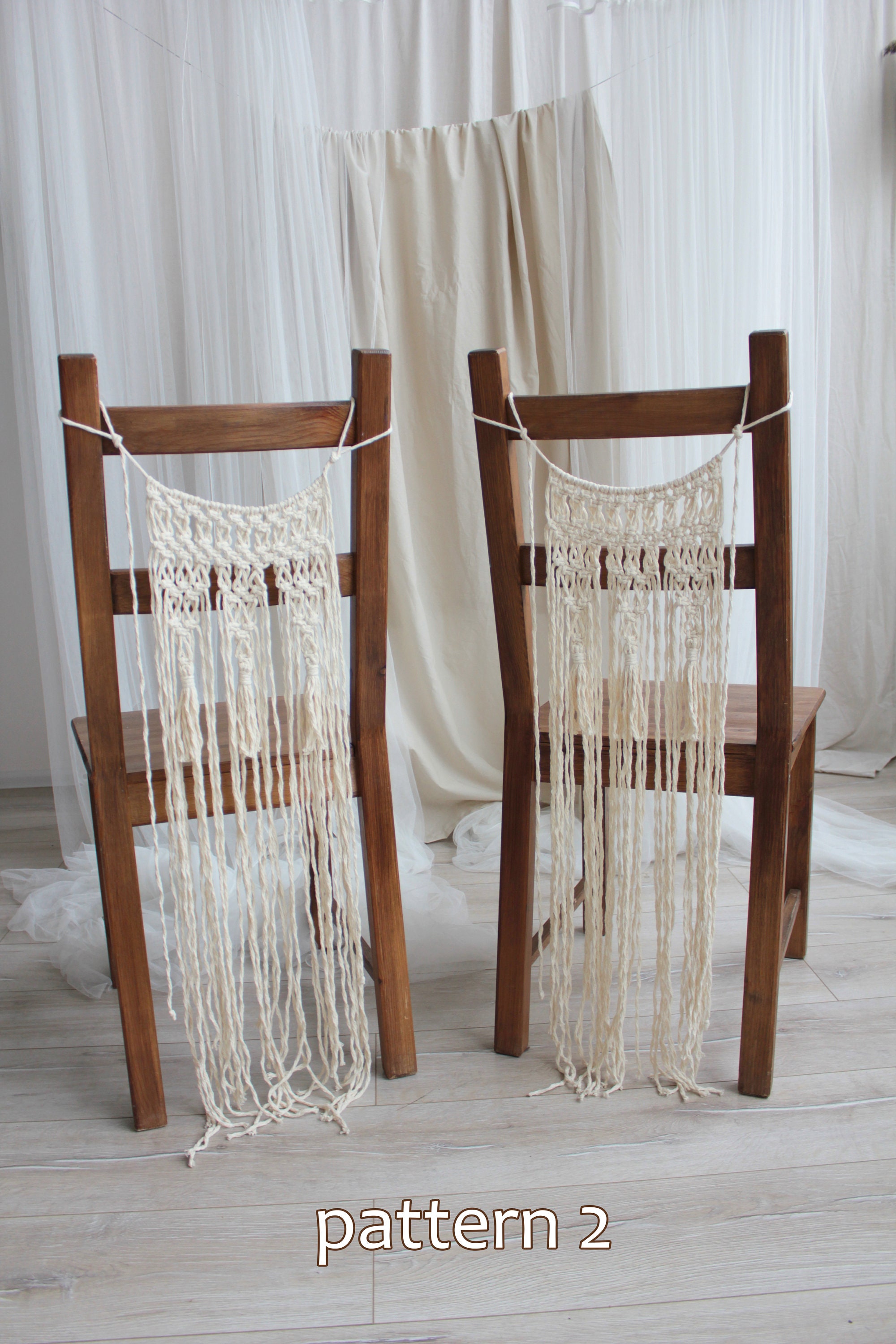 Boho wedding chair decor Dining chair covers Rustic chair back Etsy