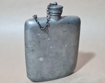 Vintage Pewter Hip Flask, James Dixon & Sons, Sheffield British 5 oz, Signed, possibly 1930s