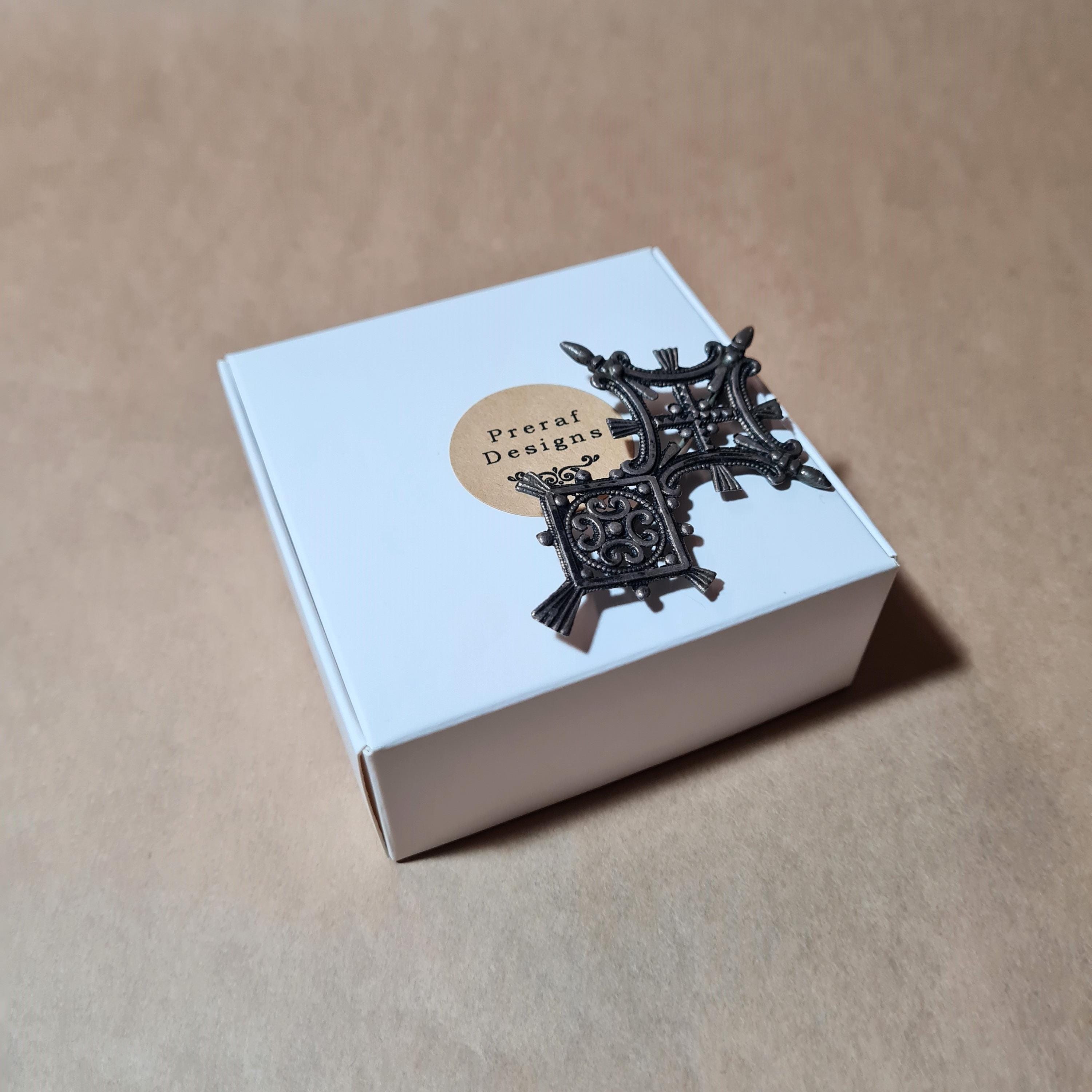 Broche Vintage Touareg En Cuir Bicolore - Style Années 60 - Métal Chromé - Occasion