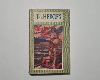 The Heroes 1938 Vintage Children's Book, Charles Kingsley, Herbert Strangs Library, Greek Mythology Stories