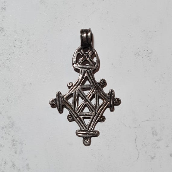 Vintage Tuareg Silver Cross Pendant, Niger Amulet Croix du Sud, African Handmade Jewellery