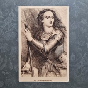 Joan of Arc Old Vintage Postcard Original St Saint Old French Post Card La Cigogne Heroine Famous Woman Artist Signed Juan Landa Seix