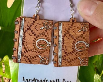 Hocus Pocus Inspired “Book” Wood Earrings