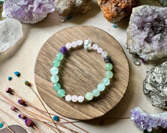 Fertility Gemstone Bracelet: Rose Quartz, Aventurine, Fluorite