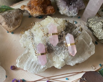 Rose Quartz Point Necklace