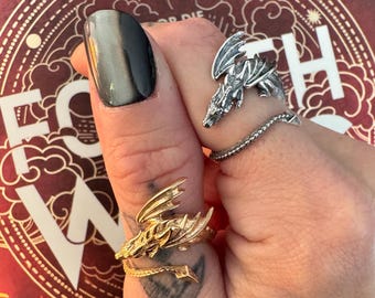 Fourth Wing Inspired Adjustable Dragon Ring