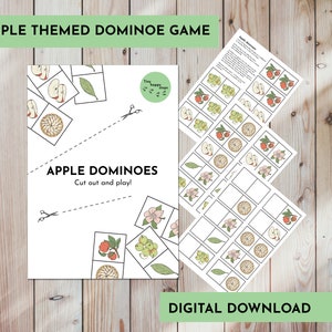 APPLE DOMINOES board game printable