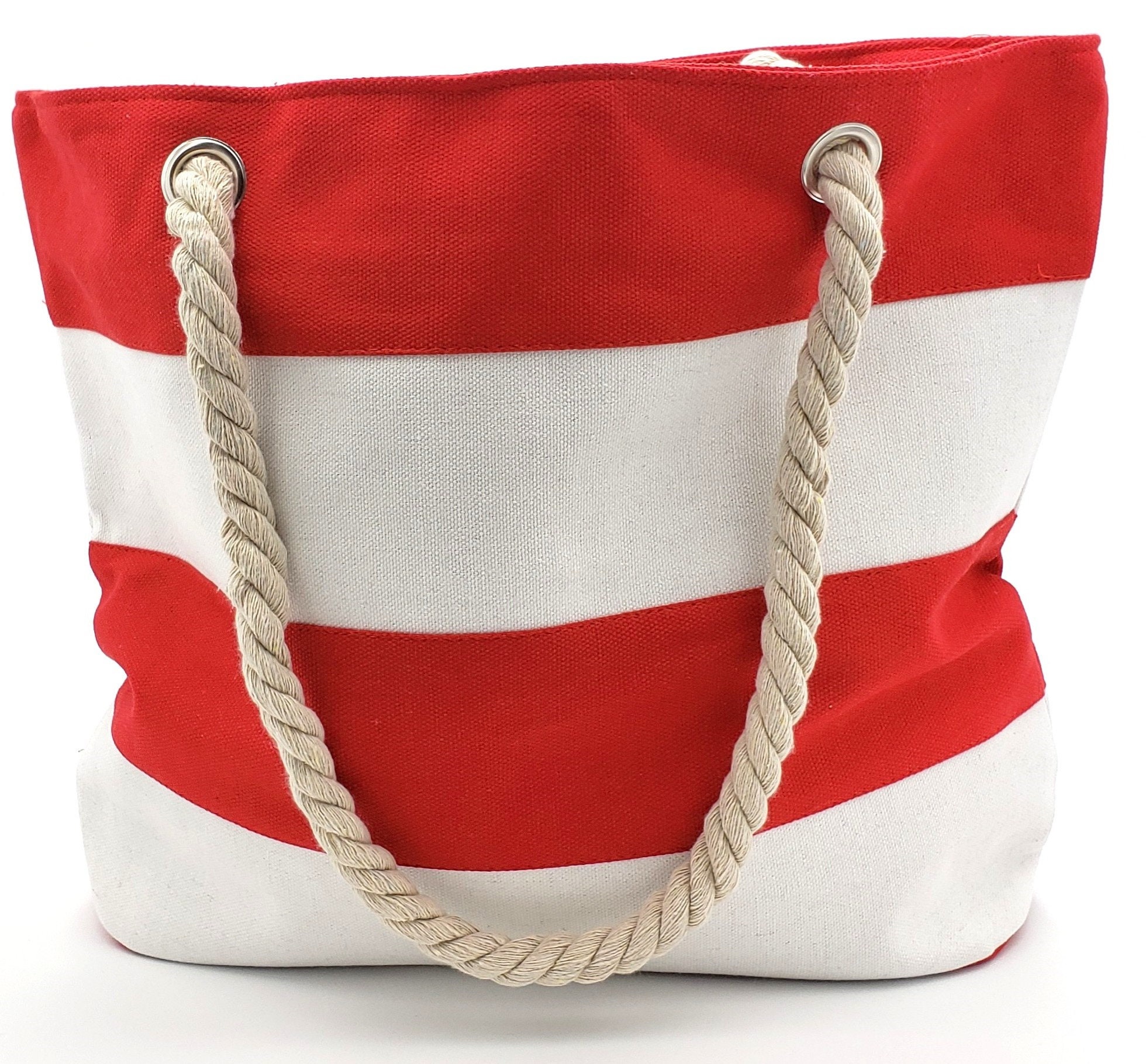 Nautical Striped Canvas Seacoast Trading Carry All Beach Bag - Etsy