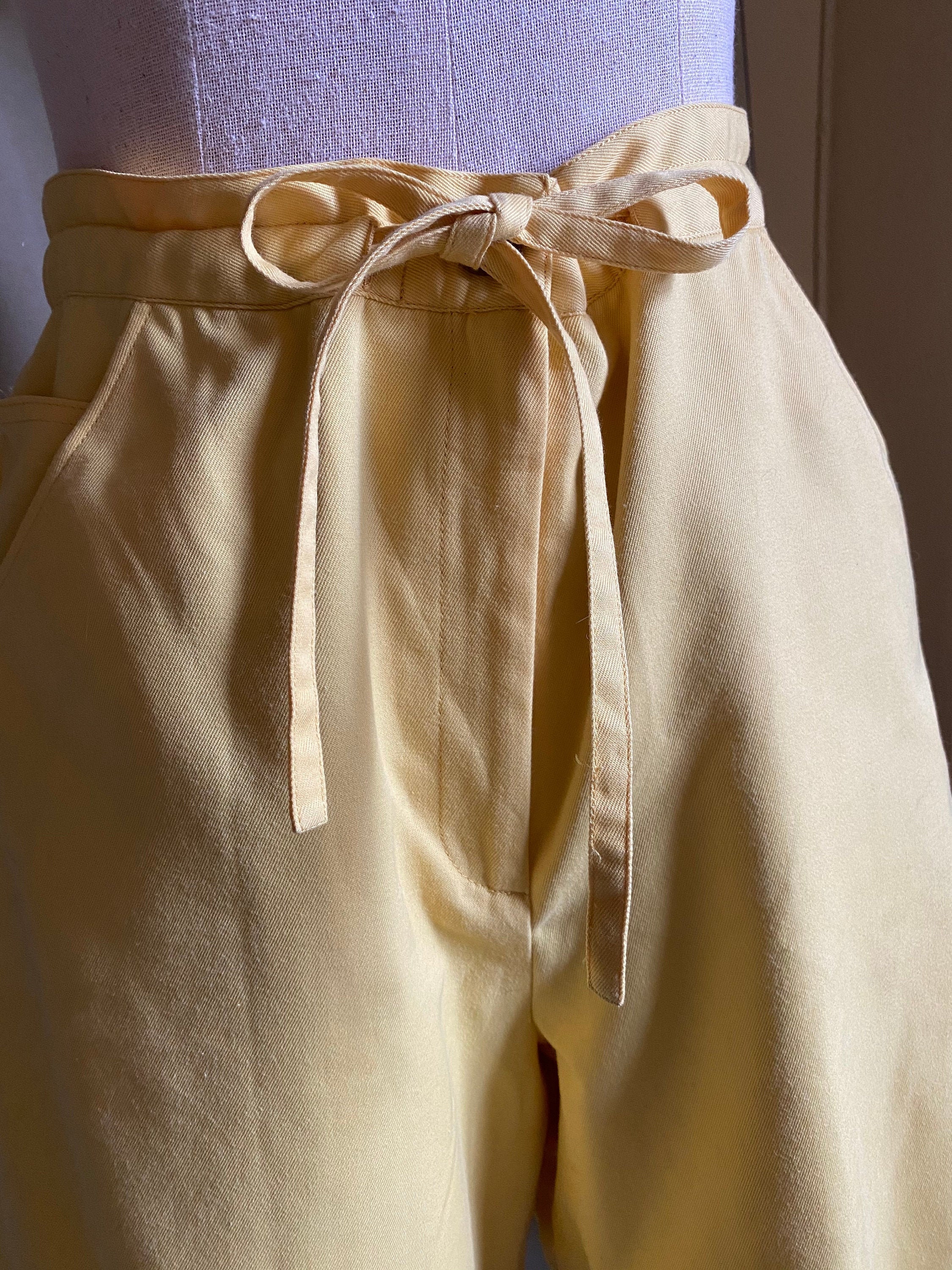 Vintage Yellow Golf Shorts with PullString and Pockets Etsy