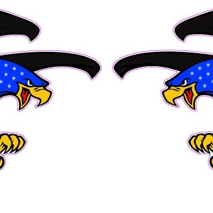 American flag cartoon eagle decal pairs