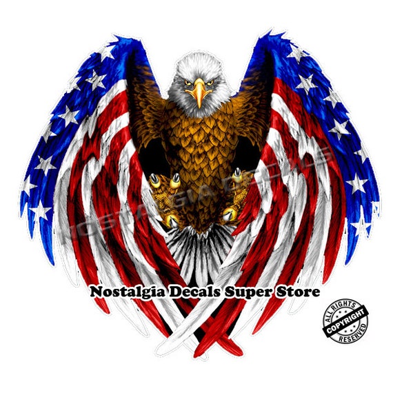 Bald Eagle American Flag Wings Decal