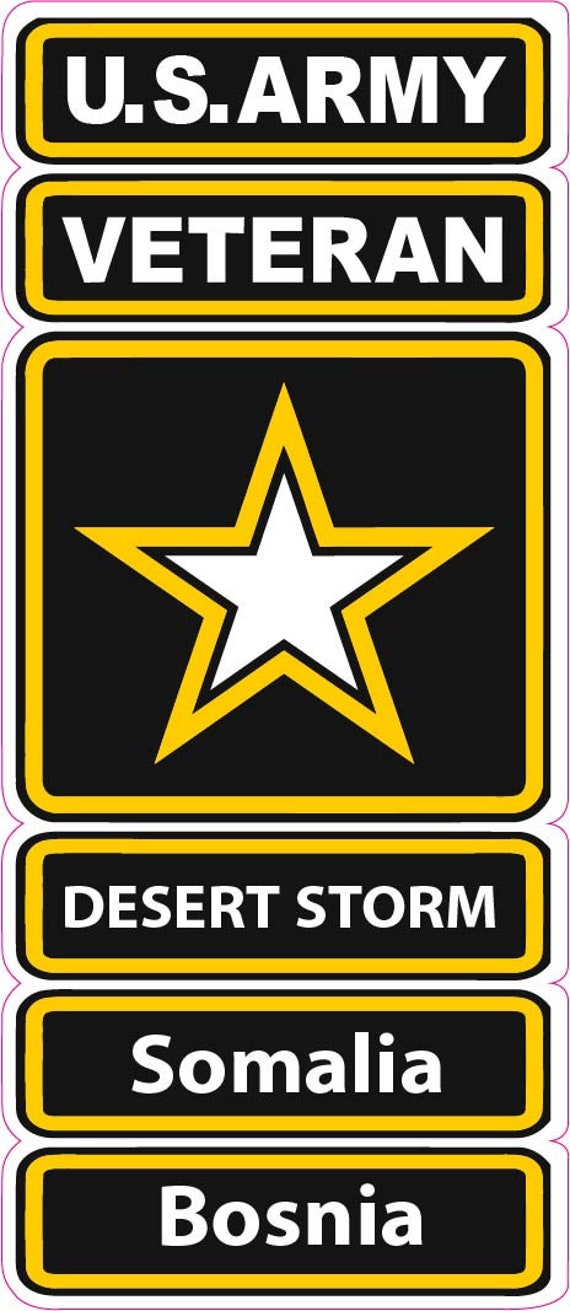 U.S. Army Veterans Somalia, Desert Storm, Bosnia Decal sticker