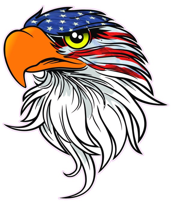 Eagle head American flag v4 Decal sticker