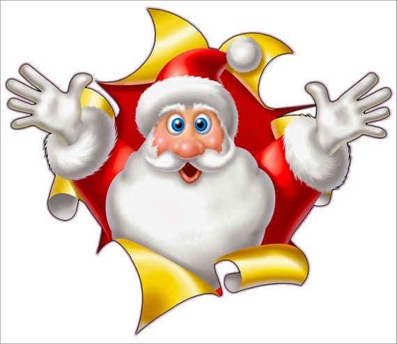 Santa Claus Surprise Wall Decor Decal
