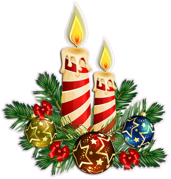 Christmas Candle Wall Decor Decal