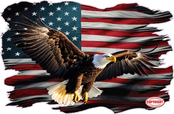 American Flag Grunge eagle Decal