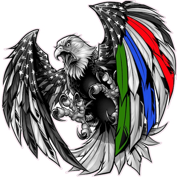 Thin Green Blue Red Line Military Law enforcement First Responder 5" magnet decal