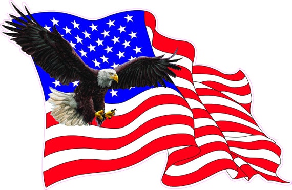 Stars & Stripes Soaring Eagle Decal sticker