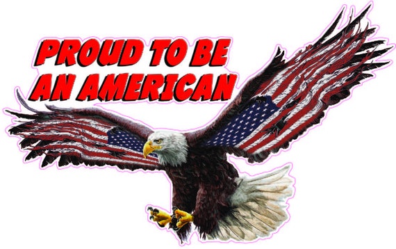 Proud to be an American Red Lettering Decal