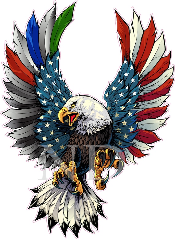 Thin Green Blue Red Line Military Law enforcement First Responders American Flag Eagle Black Tip decal sticker
