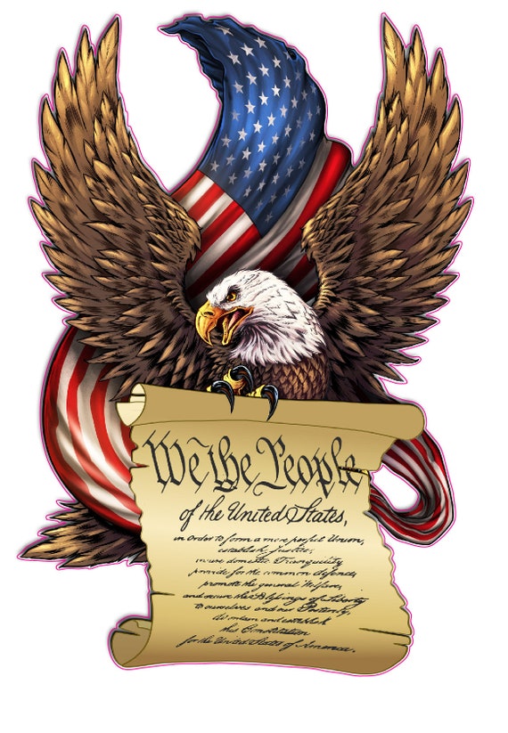 American Flag Eagle We the People Decal