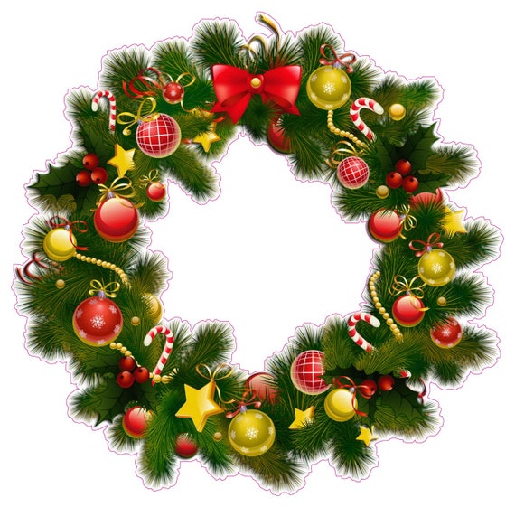Christmas Wreath Version 2 Wall Decor Decal