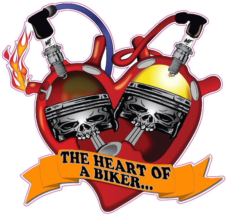 The Heart of a Biker decal