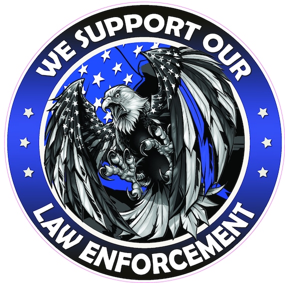 We support our Law Enforcement American Flag Eagle decal sticker