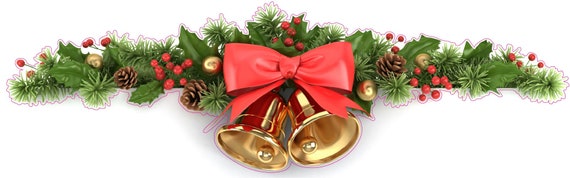 Christmas and Holiday Garland with Bells Window or Wall Decor Decal